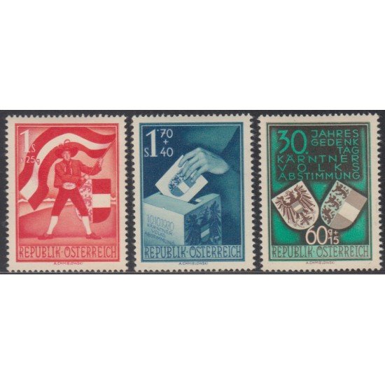 Österreich Austria 788/90 1950 30 aniversario del plebiscito carintio MH Österreich Austria 788/90 1950 30 aniversario del plebiscito carintio MH