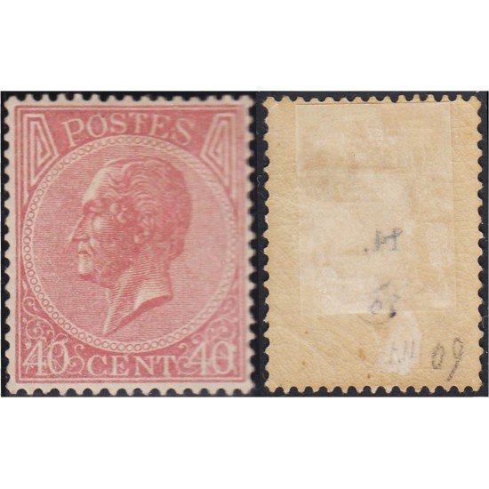 Bélgica 20 1865/66 Leopoldo I MH