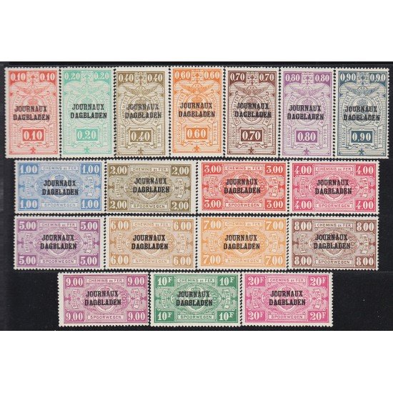 Bélgica Journaux 19/36 1929 Sellos de periódicos de 1923/31 sin fecha MH