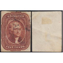 Estados Unidos USA 6 1851/56 Thomas Jefferson usado