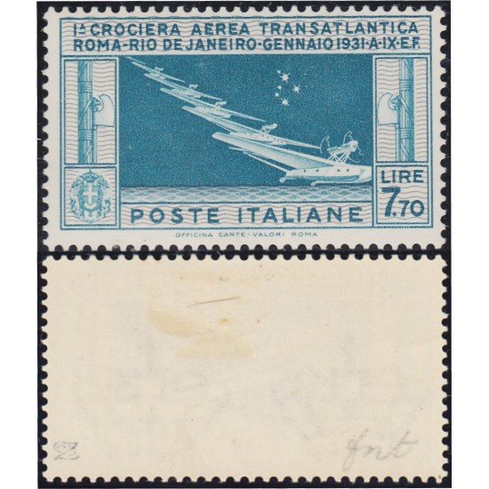Italia Italy A 25 1930 Crucero aéreo transatlántico del mariscal Balbo MH Italia Italy A 25 1930 Crucero aéreo transatlántico del mariscal Balbo MH