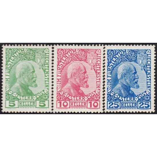 Liechtenstein 1/3 1912/15 Príncipe Juan II MH Liechtenstein 1/3 1912/15 Príncipe Juan II MH
