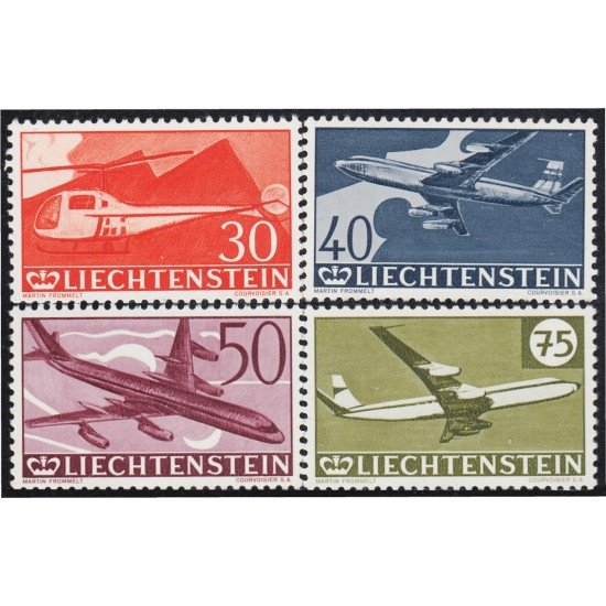 Liechtenstein A 34/37 1960 30 Aniversario del sello Aéreo Aviones MNH Liechtenstein A 34/37 1960 30 Aniversario del sello Aéreo Aviones MNH