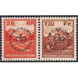 Liechtenstein Servicio 9/10 1933 Monte Naaf-kopf y Castillo Vaduz MH