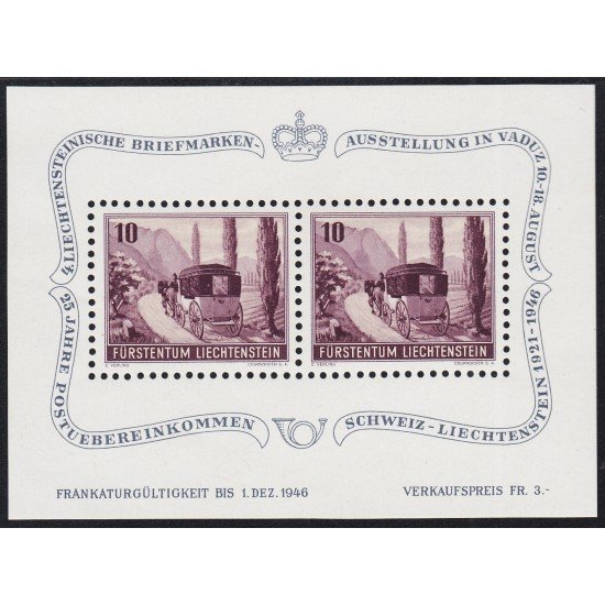 Liechtenstein HB 7 1946 4ª Exposición Filatélica de Vaduz MH Liechtenstein HB 7 1946 4ª Exposición Filatélica de Vaduz MH