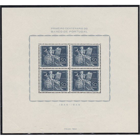 Portugal HB 11 1946 Centenario de la Banca MH