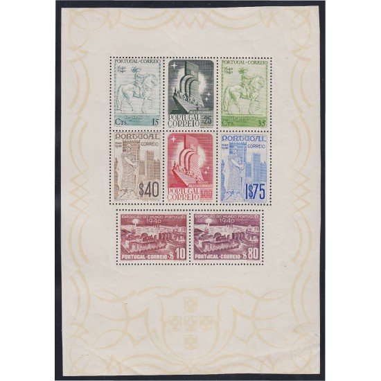 Portugal HB 3 1940 8º Centenario de la monarquía portuguesa  MH
