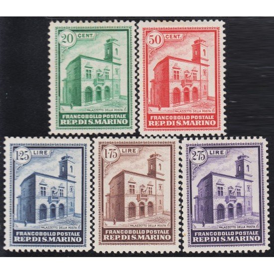 San Marino 159/63 1932 Edificio postal de San Marino MH San Marino 159/63 1932 Edificio postal de San Marino MH