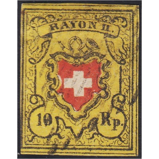 Suiza Switzerland 15 1850 Cruz blanca sin marco usado Suiza Switzerland 15 1850 Cruz blanca sin marco usado