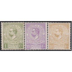 Monaco 8/10 Tasas  1910 Príncipe Alberto I Tipografías MH