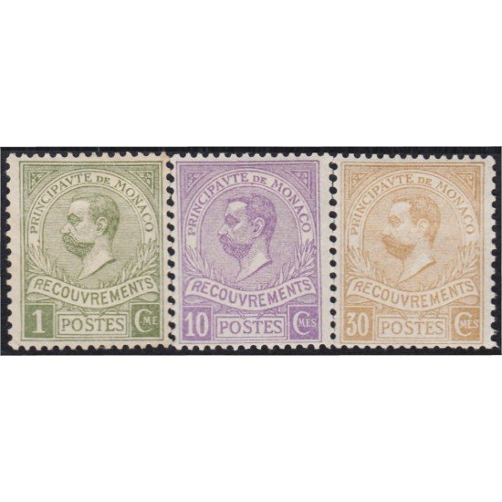 Monaco 8/10 Tasas  1910 Príncipe Alberto I Tipografías MH
