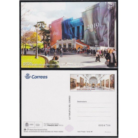 España Tarjetas del Correo y de Iniciativa Privada 137 2019 Bicentenario del Museo del Prado 