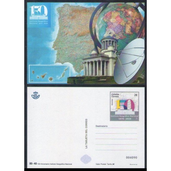 España Tarjetas del Correo y de Iniciativa Privada 2020 149 150 Aniversario del Instituto Geográfico Nacional España Tarjetas del Correo y de Iniciativa Privada 2020 149 150 Aniversario del Instituto Geográfico Nacional