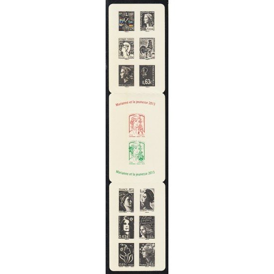 France Francia Autoadhesivos 913/26 2013 Diferentes Marianne  V República MNH