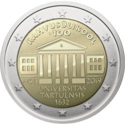 Estonia 2019 2 € euros conmemorativos Universidad de Tartu