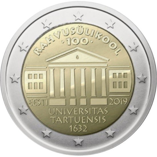Estonia 2019 2 € euros conmemorativos Universidad de Tartu