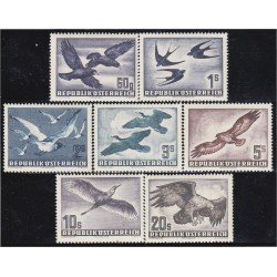 Austria Osterreich A- 54/60 1950/53 Fauna Grabados Aves Pájaros Birds  MH