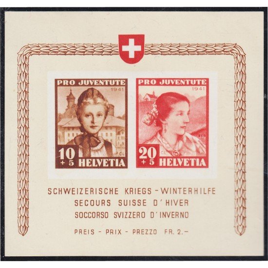 Suiza Switzerland HB 6 1941 Pro Juventud Rescate de invierno suizo   MH