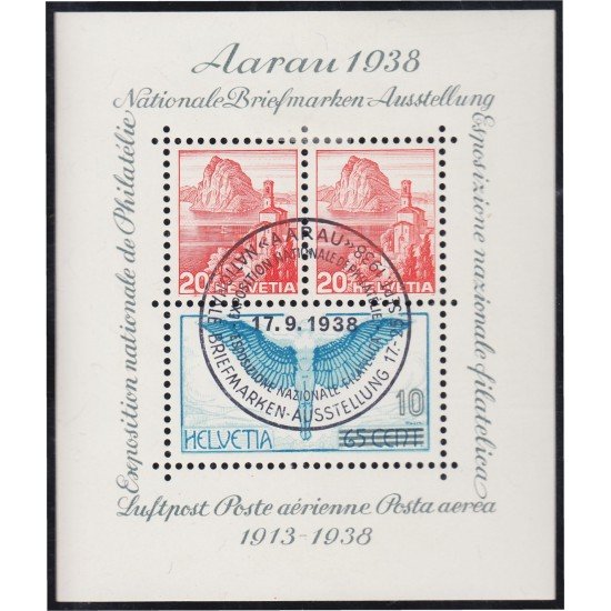 Suiza Switzerland HB 4 1938 Exposición Filatélica Nacional de Aarau usada