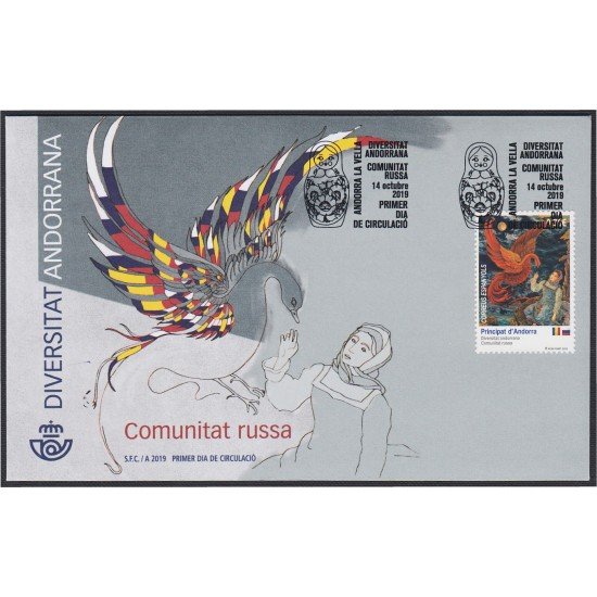 Andorra Española 489 2019 Comunidad Rusa SPD Sobre Primer día Andorra Española 489 2019 Comunidad Rusa SPD Sobre Primer día