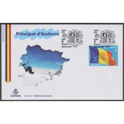 Andorra Española 478 2019 Escudo de Andorra SPD Sobre Primer día