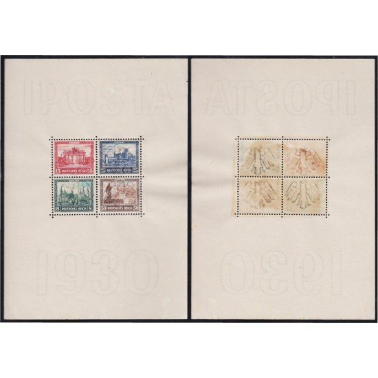 Alemania Imperio Germany Empire HB 1 1930 IPOSTA Aquisgrán Brandebourg Marienwerder Wutzburg MNH