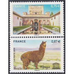 France Francia Servicios 148/49 2010 UNESCO Alambra de Granada Alpaga de los Andes MNH
