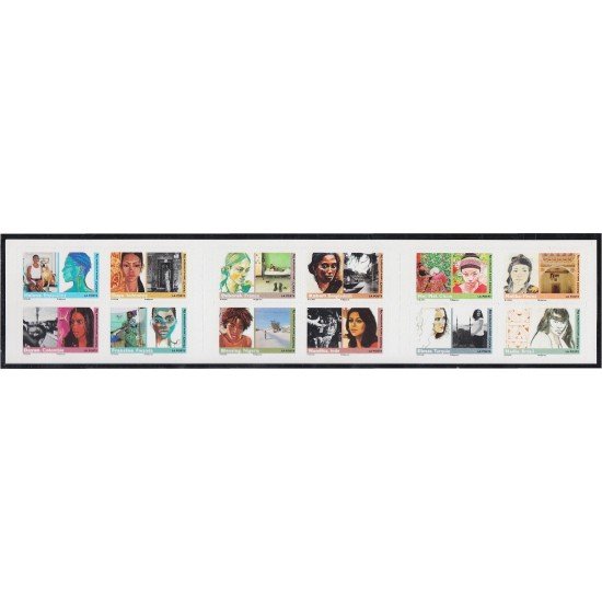France Francia Autoadhesivos BC274 2009 Carnet Arte Mujeres del mundo MNH