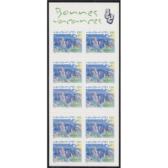 France Francia Autoadhesivos BC42 2004 Carnet Europa Las vacaciones Cuadro de R. Dufy Playa MNH