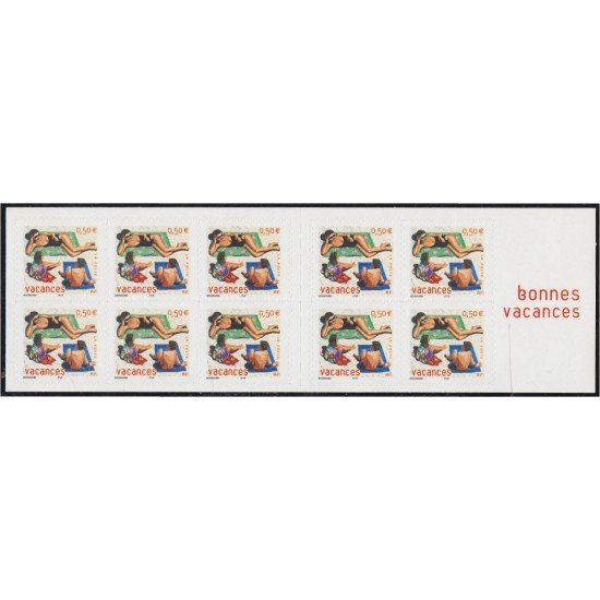 France Francia Autoadhesivos BC35 2003 Carnet Vacaciones MNH