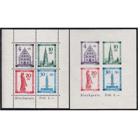 Alemania Baden HB 2AB 1949 Monumentos MH Alemania Baden HB 2AB 1949 Monumentos MH