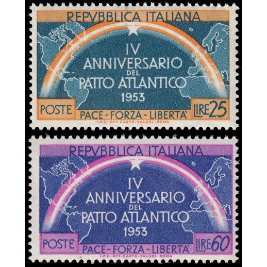 Italia Italy 660/61 4to aniversario de la firma del Pacto AtlánticoMNH