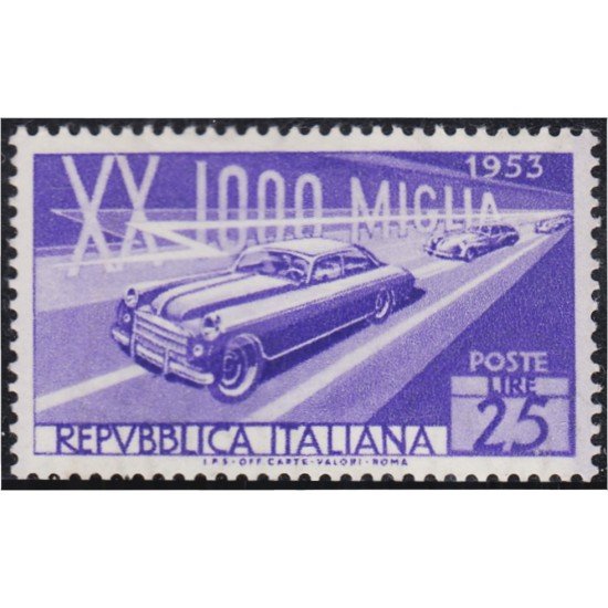 Italia Italy 645 1953 20ª Carrera de autos 1000 millas MNH