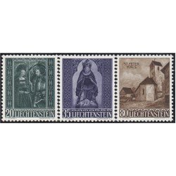 Liechtenstein 336/38 1958 Sellos de Navidad Capillas y Santos  MNH