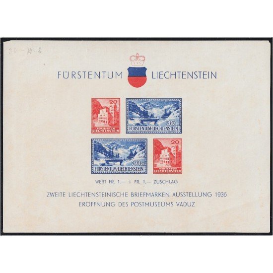 Liechtenstein HB 2 1936 Inauguración del Museo Postal de Vaduz MNH Liechtenstein HB 2 1936 Inauguración del Museo Postal de Vaduz MNH