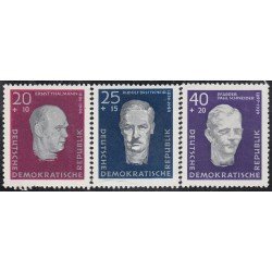 Alemania Oriental 333/35 1957 Homenaje a líderes socialistas MNH Alemania Oriental 333/35 1957 Homenaje a líderes socialistas MNH