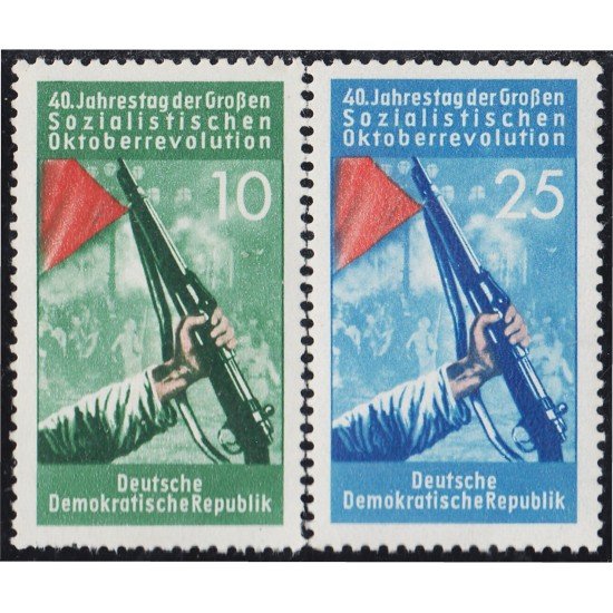 Alemania Oriental 329/30 1957 Revolución Socialista de Octubre MNH Alemania Oriental 329/30 1957 Revolución Socialista de Octubre MNH