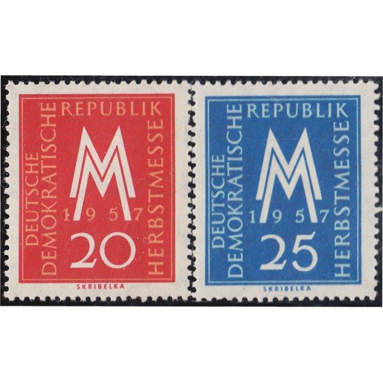 Alemania Oriental 312/13 1957 Feria de otoño de Leipzig MNH Alemania Oriental 312/13 1957 Feria de otoño de Leipzig MNH