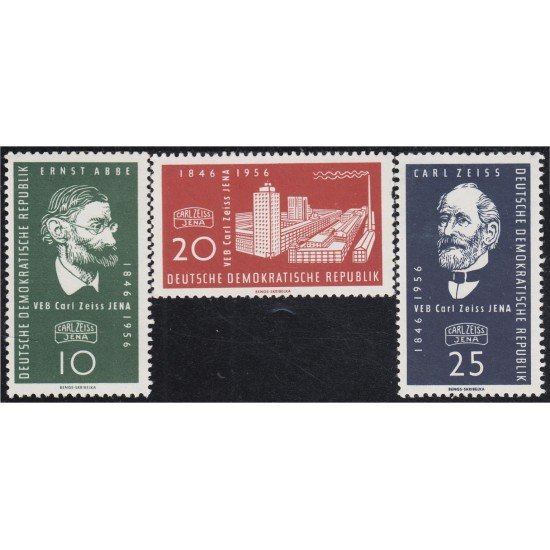 Alemania Oriental 270/72 1956 110 aniversario de las fábricas de Carl Zeiss MNH