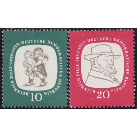Alemania Oriental 340/41 1958 Pintor Heinrich Zille MNH