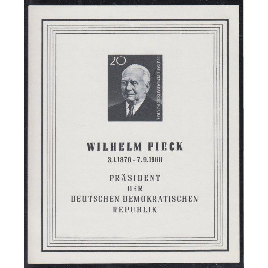 Alemania Oriental Germany HB 10 1960 Presidente Wilhelm Pieck MNH