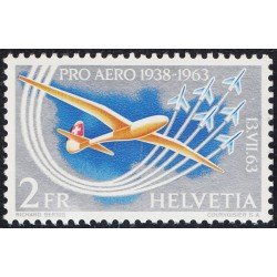 Suiza Switzerland A-45 1963 Travesía aérea en los Alpes por Oscar Bider MNH