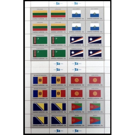 Naciones Unidas New York 783/90 1999 Banderas y Estados Miembros de la Organización de Naciones Unidas MNH 
