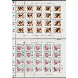 Upaep El Salvador 1059/60 1989 Hojas completas Alfarería precolombina MNH Upaep El Salvador 1059/60 1989 Hojas completas Alfarería precolombina MNH