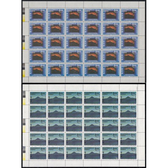 Upaep Guatemala 838 A/B 1990 Hojas Completas Volcán Pacaya Lago de Atitlán MNH Upaep Guatemala 838 A/B 1990 Hojas Completas Volcán Pacaya Lago de Atitlán MNH