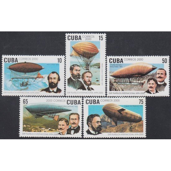 Cuba 3868/72 2000 Exposición Filatelica Mundial en Viena. Zeppelins MNH Cuba 3868/72 2000 Exposición Filatelica Mundial en Viena. Zeppelins MNH