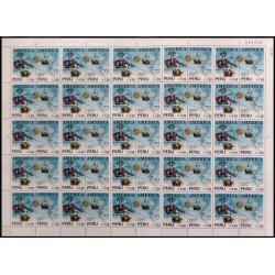 Upaep Perú 991/92 1991 Hojas completas La ruta de Francisco Pizarro MNH Upaep Perú 991/92 1991 Hojas completas La ruta de Francisco Pizarro MNH