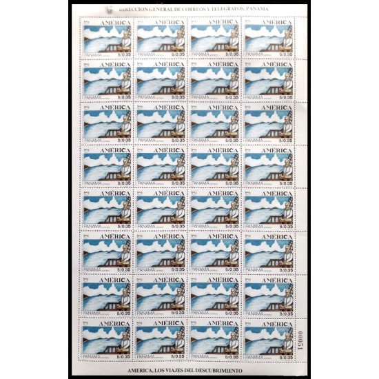 Upaep Panamá 1077 1991 Hojas completas Rodrigo de Bastidas MNH
