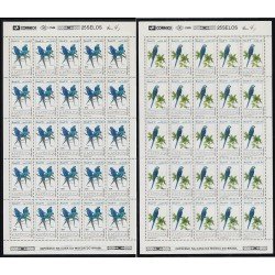 Upaep Brasil 2136/37 1993 Hojas Completas Anodorhynchus Pájaros bird papagayos MNH