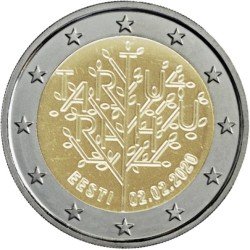 Estonia 2020 2 € euros conmemorativos Tratado de Paz Tartu 